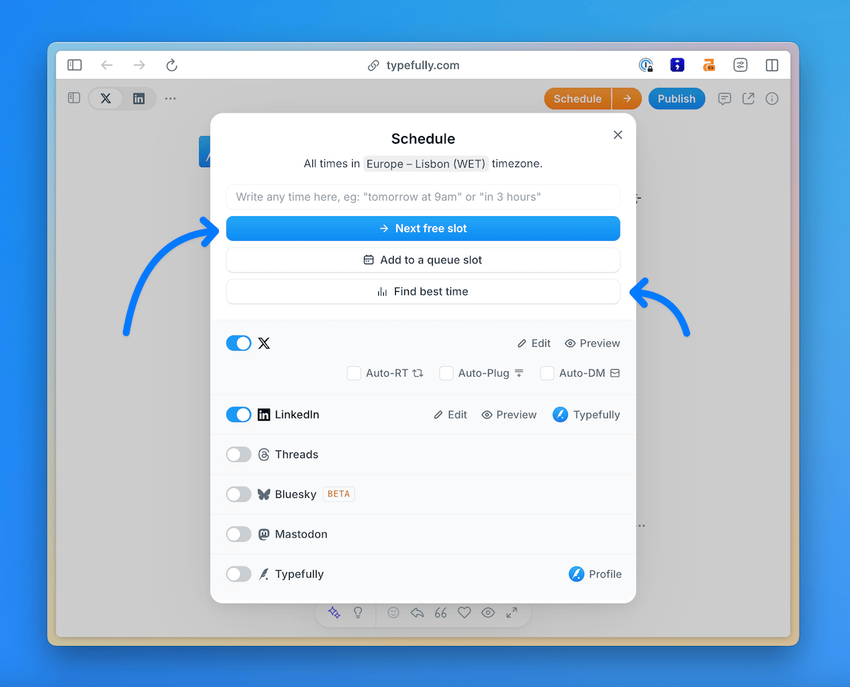 Social media scheduling tool